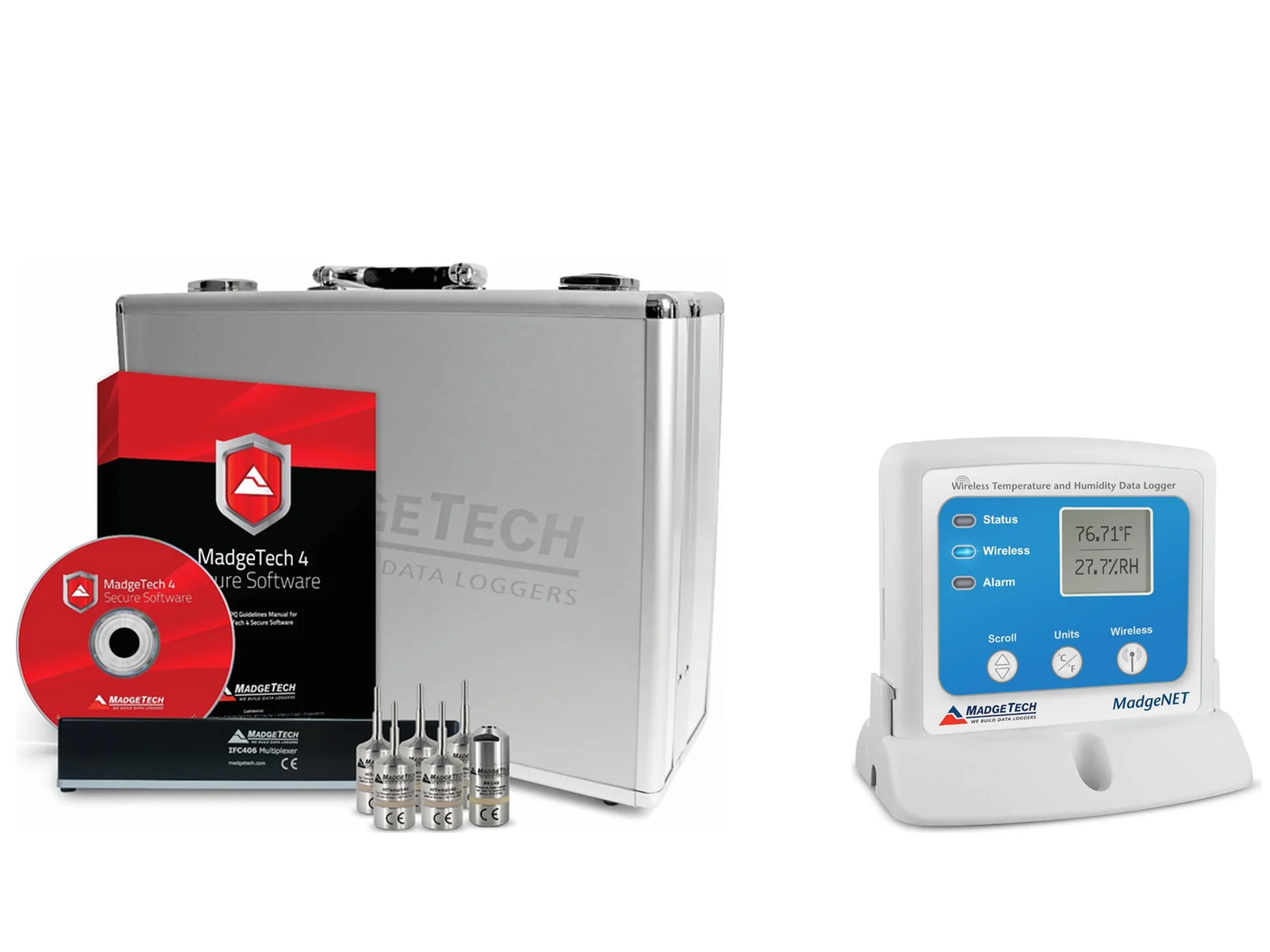 MadgeTech data loggers, validation kit and wireless temperature and humidity logger supplied by SensoTronic