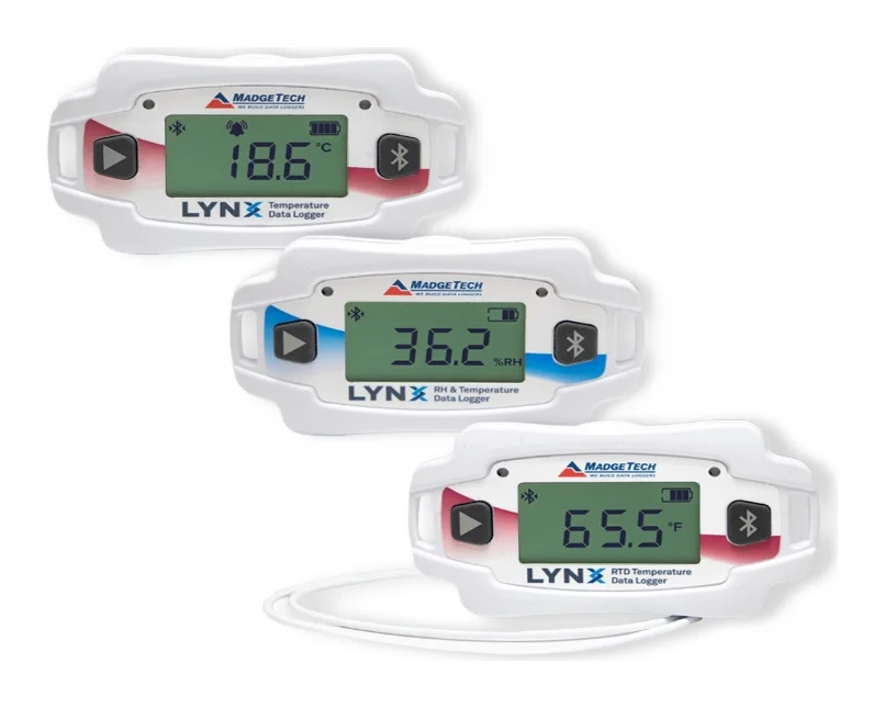 Wireless temperature and humidity data loggers used for thermal mapping