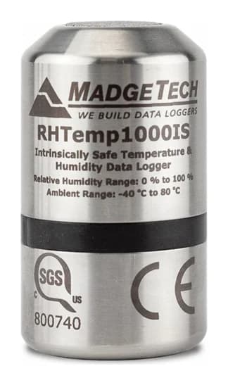 MadgeTech RHTemp1000IS intrinsically safe temperature and humidity data logger