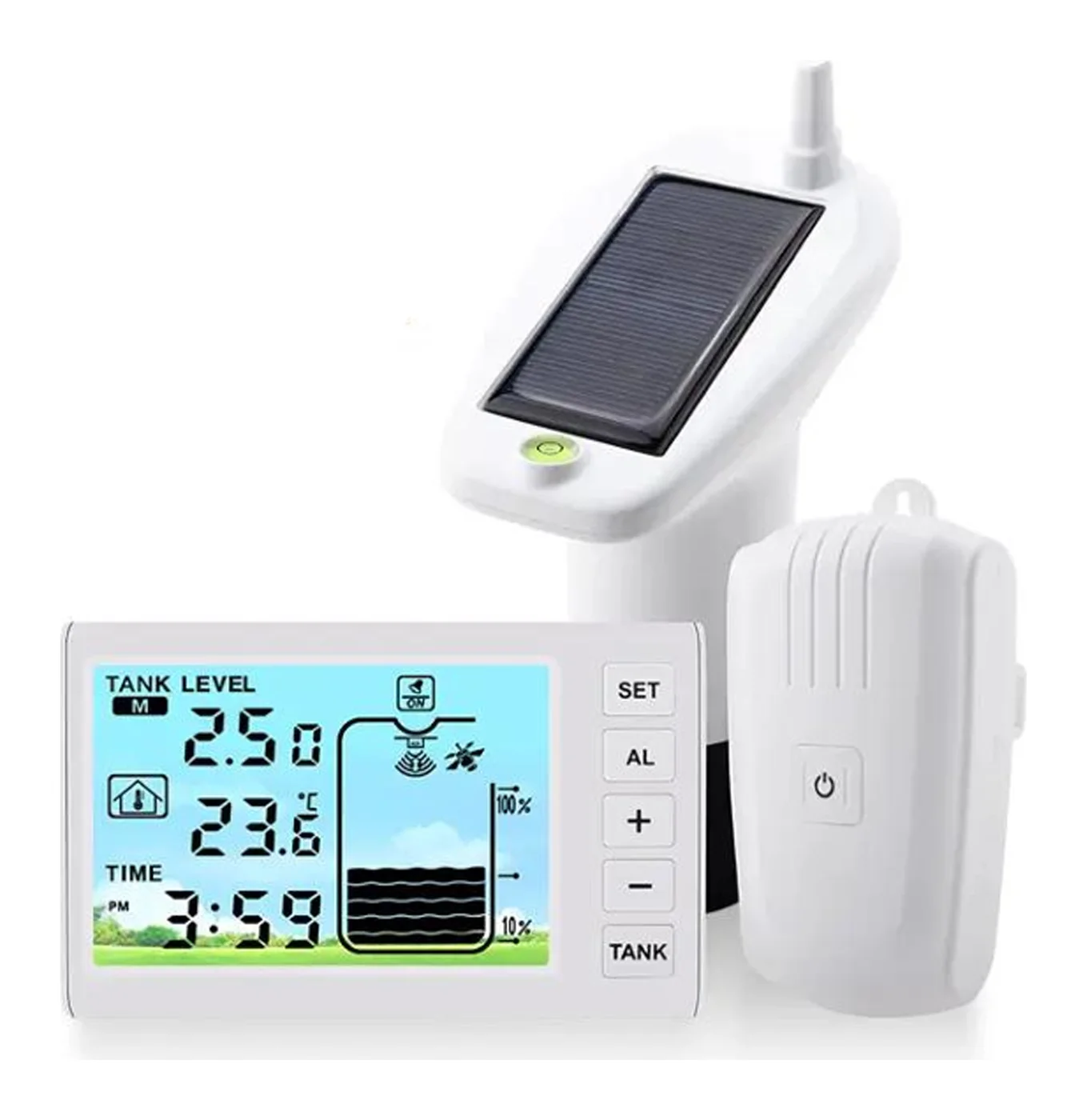 TS-FT001 solar-powered ultrasonic liquid level meter with display and pump controller