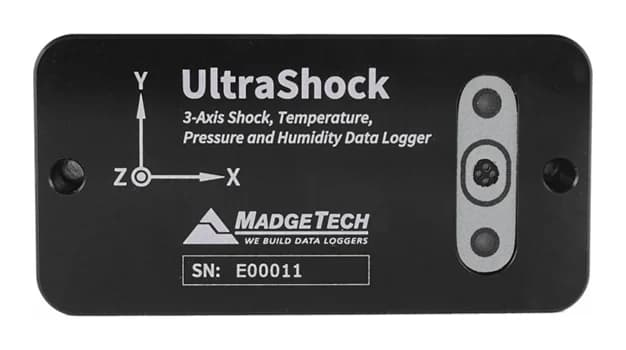MadgeTech UltraShock 3-axis shock, temperature, pressure and humidity data logger